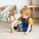 Bigjigs Toys - Szilikon építő torony Macska - JátékManufaktúra