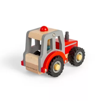 Bigjigs Toys - Traktor piros - JátékManufaktúra