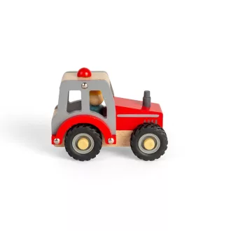 Bigjigs Toys - Traktor piros - JátékManufaktúra