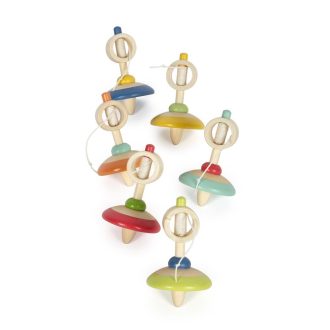 Bigjigs Toys - Fa pörgettyű madzaggal 1 db - JátékManufaktúra