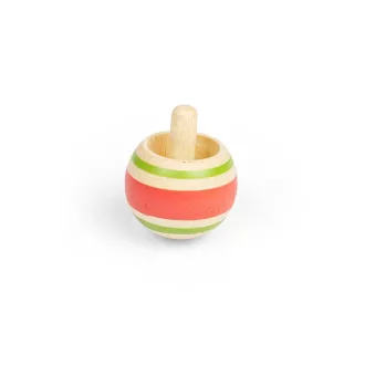 Bigjigs Toys - Csíkos fa pörgettyű 1 db - JátékManufaktúra
