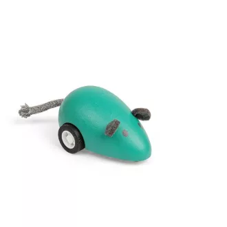 Bigjigs Toys - Húzogatós fa állatfigura Zöld egér - JátékManufaktúra