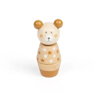 Bigjigs Toys - Csavarozható fa állatfigura Medve - JátékManufaktúra