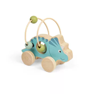 Bigjigs Toys - Triceratops húzójáték gyöngylabirintussal - JátékManufaktúra