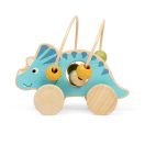 Bigjigs Toys - Triceratops húzójáték gyöngylabirintussal - JátékManufaktúra