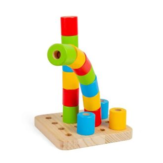 Bigjigs Toys - Egyensúlyozó hengerek talapzaton - JátékManufaktúra