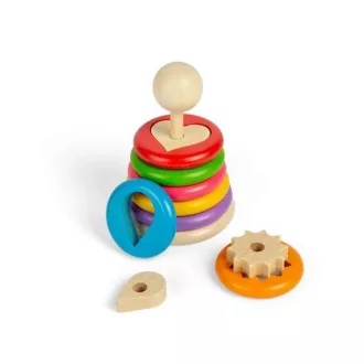Bigjigs Toys - Formák rakása rúdra - JátékManufaktúra