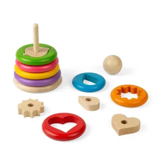 Bigjigs Toys - Formák rakása rúdra - JátékManufaktúra