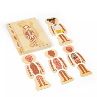 Bigjigs Toys - Fa puzzle, Lány anatómia - JátékManufaktúra