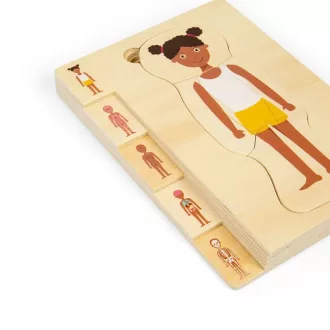 Bigjigs Toys - Fa puzzle, Lány anatómia - JátékManufaktúra