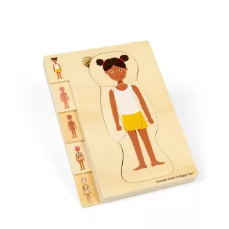 Bigjigs Toys - Fa puzzle, Lány anatómia - JátékManufaktúra