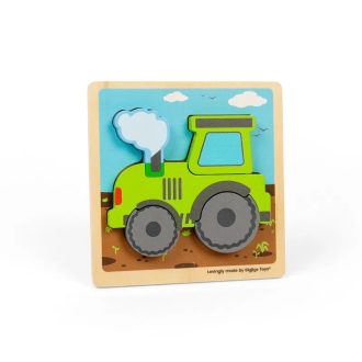 Bigjigs Toys - Formaberakó puzzle Traktor - JátékManufaktúra