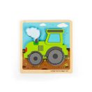Bigjigs Toys - Formaberakó puzzle Traktor - JátékManufaktúra