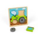 Bigjigs Toys - Formaberakó puzzle Traktor - JátékManufaktúra