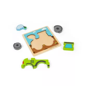 Bigjigs Toys - Formaberakó puzzle Traktor - JátékManufaktúra