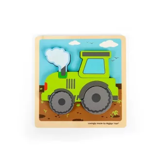 Bigjigs Toys - Formaberakó puzzle Traktor - JátékManufaktúra
