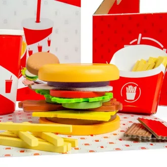 Bigjigs Toys - Hamburger és hasábburgonya készlet - JátékManufaktúra
