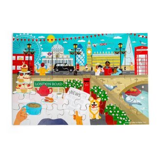 Bigjigs Toys - Fa padlópuzzle, London - JátékManufaktúra