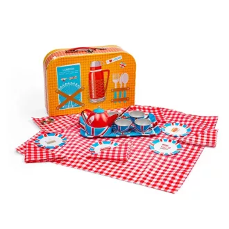Bigjigs Toys - Teáskészlet bőröndben London - JátékManufaktúra