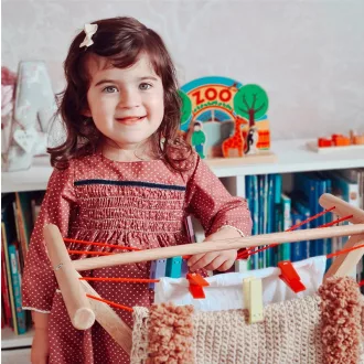 Bigjigs Toys - Fa ruhaszárító állvány - JátékManufaktúra