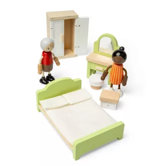 Bigjigs Toys - Babaház bútor - Hálószoba - JátékManufaktúra