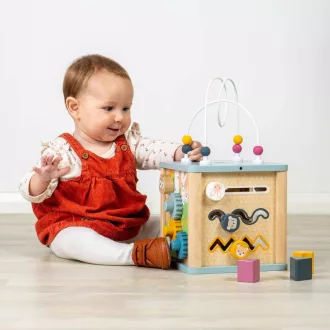 Bigjigs Toys - Motorikus aktivitási kocka labirintussal - JátékManufaktúra