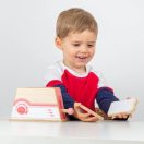 Bigjigs Toys - Fa kenyérpirító rózsaszín - JátékManufaktúra