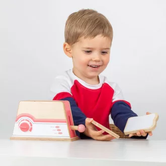 Bigjigs Toys - Fa kenyérpirító rózsaszín - JátékManufaktúra