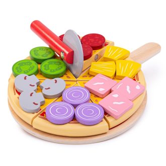 Bigjigs Toys - Fa szeletelős pizza - JátékManufaktúra