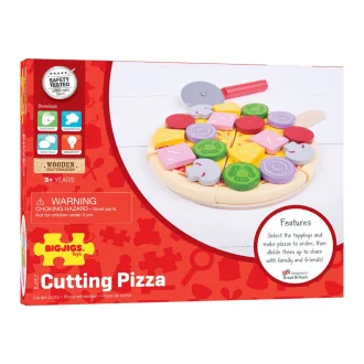 Bigjigs Toys - Fa szeletelős pizza - JátékManufaktúra