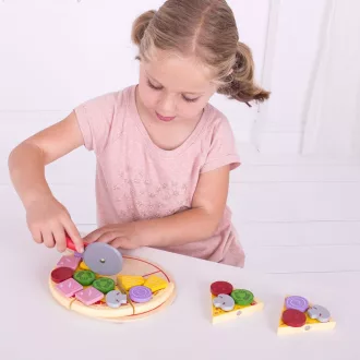 Bigjigs Toys - Fa szeletelős pizza - JátékManufaktúra