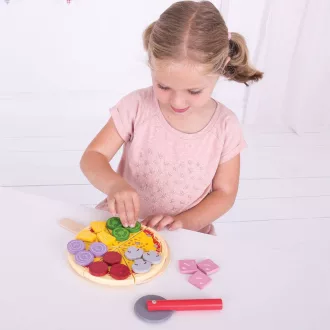 Bigjigs Toys - Fa szeletelős pizza - JátékManufaktúra