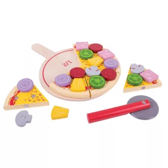 Bigjigs Toys - Fa szeletelős pizza - JátékManufaktúra