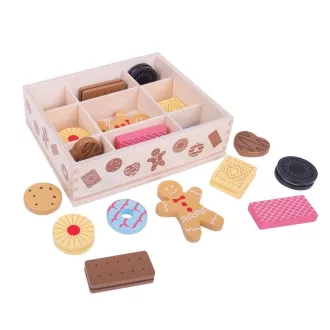 Bigjigs Toys - Doboz fa süteményekkel - JátékManufaktúra