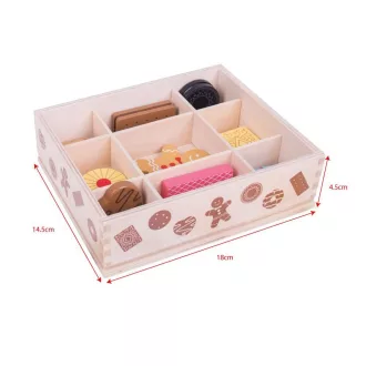 Bigjigs Toys - Doboz fa süteményekkel - JátékManufaktúra