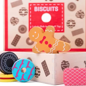 Bigjigs Toys - Doboz fa süteményekkel - JátékManufaktúra