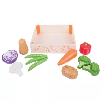Bigjigs Toys - Doboz zöldségekkel - JátékManufaktúra