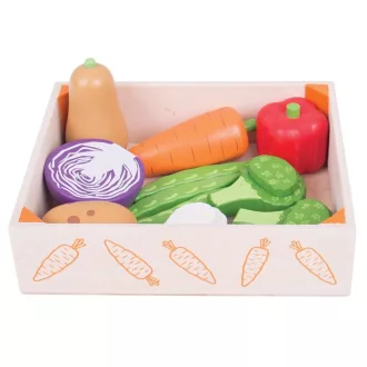 Bigjigs Toys - Doboz zöldségekkel - JátékManufaktúra
