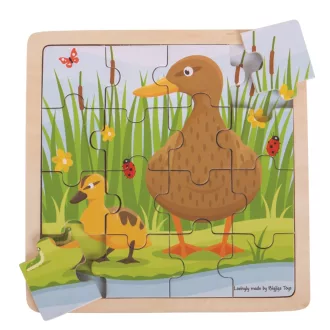 Bigjigs Toys - Puzzle Kiskacsa kiskacsával - JátékManufaktúra