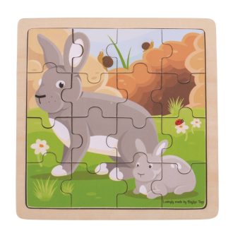 Bigjigs Toys - Puzzle Nyuszi nyuszival - JátékManufaktúra