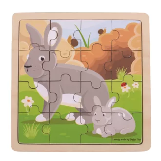 Bigjigs Toys - Puzzle Nyuszi nyuszival - JátékManufaktúra