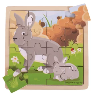 Bigjigs Toys - Puzzle Nyuszi nyuszival - JátékManufaktúra