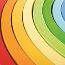 Bigjigs Baby - Fa szivárvány építő, nagy - JátékManufaktúra