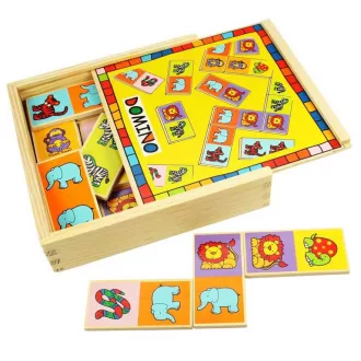 Bigjigs Toys - Fa dominó állatokkal - JátékManufaktúra