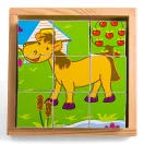Bigjigs Toys - Képes kockák Állatok (9 db) - JátékManufaktúra