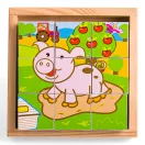 Bigjigs Toys - Képes kockák Állatok (9 db) - JátékManufaktúra