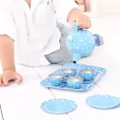 Bigjigs Toys - Kék pöttyös teáskészlet - JátékManufaktúra