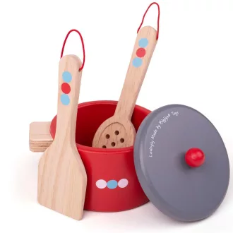 Bigjigs Toys - Fa edénykészlet pöttyökkel - JátékManufaktúra