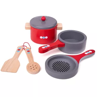 Bigjigs Toys - Fa edénykészlet pöttyökkel - JátékManufaktúra
