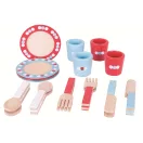 Bigjigs Toys - Fa étkészlet pöttyökkel - JátékManufaktúra
